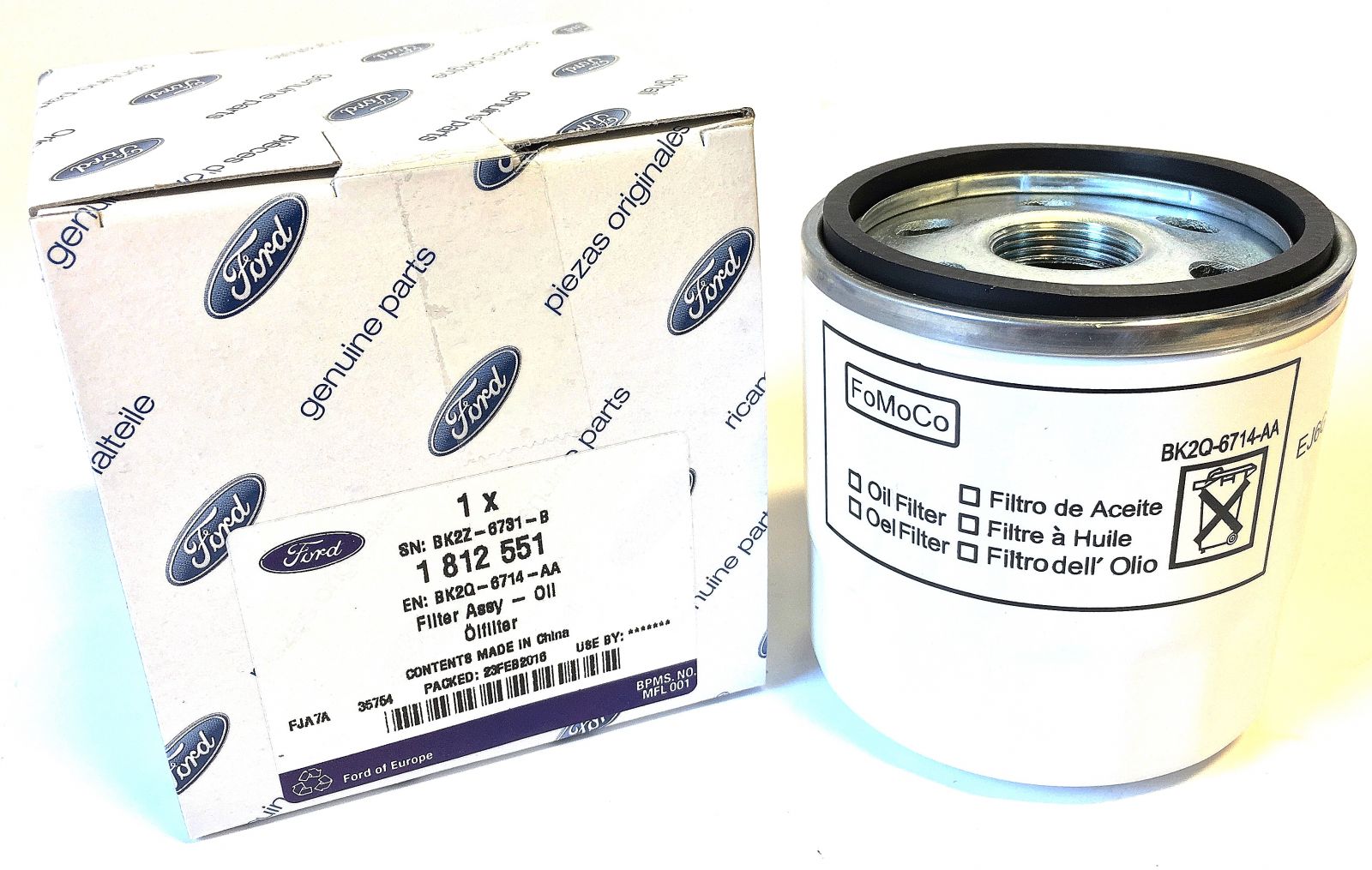 1812551 - O.E Boxed Oil Filter